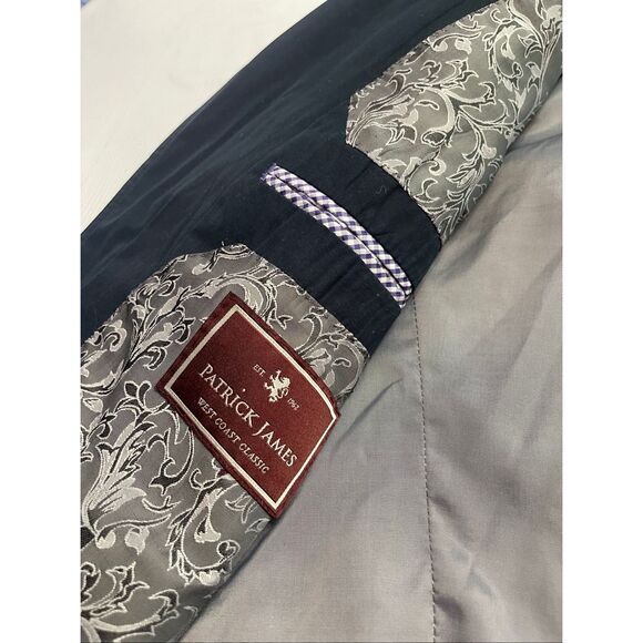 Patrick James Men’s Navy Blue Hyde Park 2 Button Blazer Size 42L - Picture 4 of 9